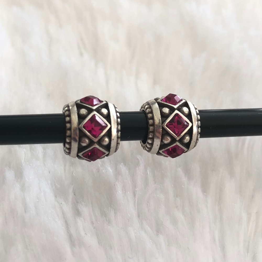 Brighton, Hot Pink, Crystal Bead Charms-Set of 2
